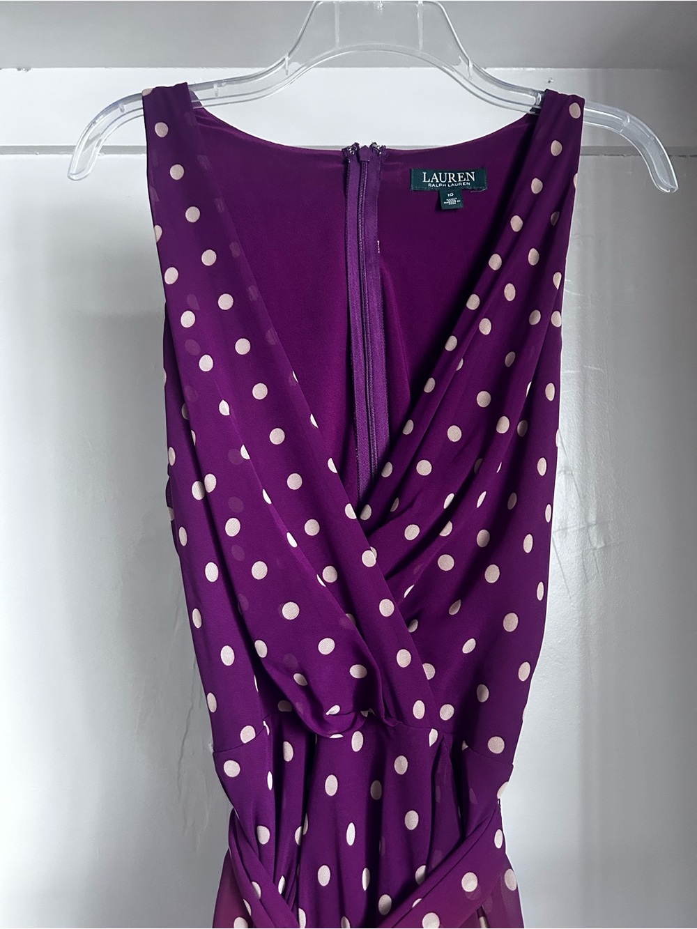 Ralph Lauren Purple Polka Dot Sleeveless Dress